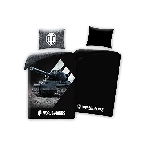 World of Tanks im Dunkeln leuchtender Bettbezug & Kopfkissenbezug - 100% Baumwolle Bettwäsche Bettbezug mit Kopfkissenbezug - Bettbezug für Kinder, Mädchen & Jungen