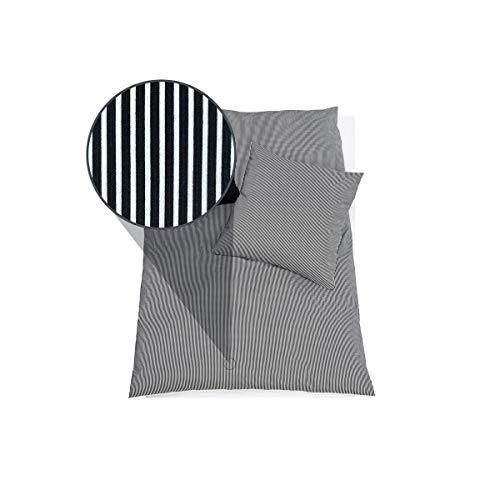 Doris Meyer Interlock-Jersey Bettwäsche Tom schwarz Kissenbezug einzeln 40x80 cm