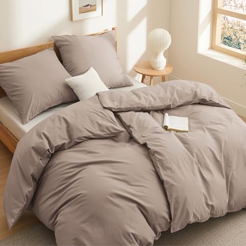 BEDSURE Bettwäsche 135x200 Baumwolle 4teilig - Bettwäsche-Sets Khaki Bettbezug 2er Set mit 2 Kissenbezüge 80x80 cm, Oeko-TEX Bedding Taupe mit Reißverschluss BEDSURE Bettwäsche 135x200 Baumwolle 4teilig - Bettwäsche-Sets Khaki Bettbezug 2er Set mit 2 Kissenbezüge 80x80 cm, Oeko-TEX Bedding Taupe mit Reißverschluss