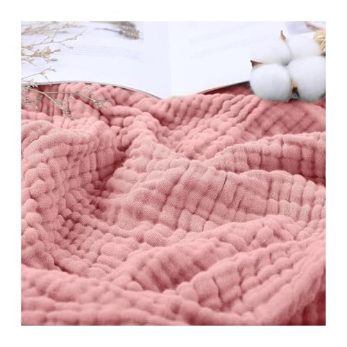 FYCYGG Musselindecke Kühldecke Bett Kuscheldecke Sommer Decke Dünne Sommerdecke Baumwolle Bettdecke Leichte Tagesdecke Baumwolldecke Groß Bettwäsche für Kinder Erwachsene(Pink,200cm*230 cm)