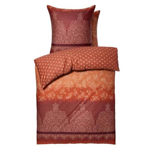 Bassetti Tivoli Bettwäsche + 1 Kissenhülle, aus 100% Baumwollsatin, in der Farbe Rot R1, Limited Edition, Maße: 135x200 cm + 80x80 cm - 9326666