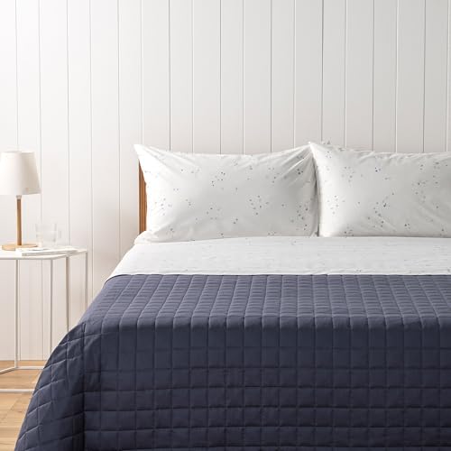 Zucchi Bettwäsche-Set für Doppelbett, Kollektion Ginny, Perkal, Weiß mit violetten Blumen