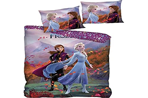 AYMAX S.P.R.L. Frozen 2 Kinder Bettwäsche Set Bettbezug 140 x 200 cm + Kissenbezug 63x63 cm