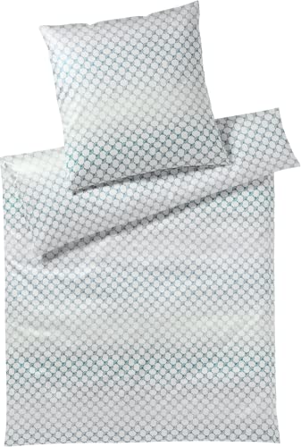Joop! Mako-Satin-Bettwäsche-Ga rnitur Cornflower Gleam Farbe Aqua Größe 135x200+40x80