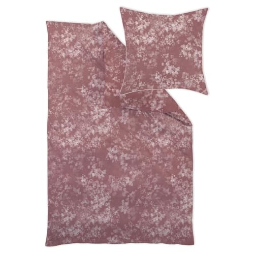 Curt Bauer Mako-Brokat-Damast Bettwäsche Flora rosenbraun