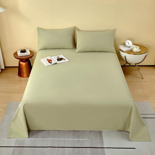 Bettlaken aus ägyptischer Baumwolle, 160 x 230 cm, Hotelqualität, pflegeleicht, lichtbeständig, mit 1 Kissenbezug, weich und bequem, für Zuhause und Reisen