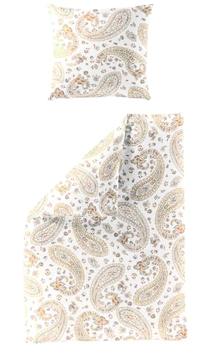 Bierbaum Seersucker Bettwäsche 3547 Gelb-Gold 100% Baumwolle 135x200 + 80x80 cm