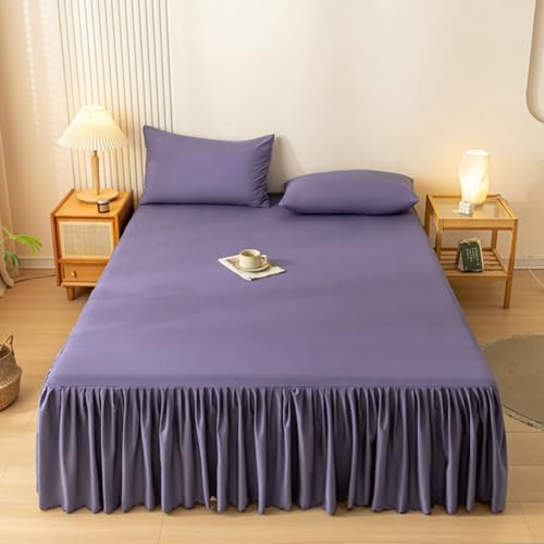 Bishilin Spannbettlaken 120x200CM Violett, Spannleintuch Topper Bettwäsche Spannbettlaken für Boxspringbett hohe Matratzen (1 Stück, ohne Kissenbezüge)