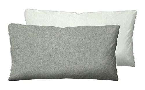 biberna 0840500 Melange-Flanell Kopfkissenbezug sturmgrau 1x 40x80 cm