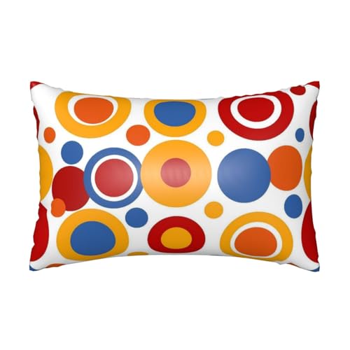 Satin-Kissenbezug, Kreis-Punkte, seidige Kissenbezüge für Haar und Haut, mit Reißverschluss, geometrische Kunst, kühlender Kissenbezug für Bettwäsche, Wohnzimmer, Sofa, 50 x 75 cm