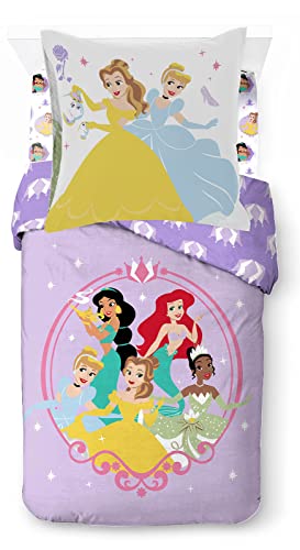 Disney Prinzessin Heart of Gold 100% Baumwolle 3 teiliges Bettwäsche Set 135x200cm Einzelbettgröße   Bettbezug + Spannbettlaken 90x200 + Kissenbezug 80x80