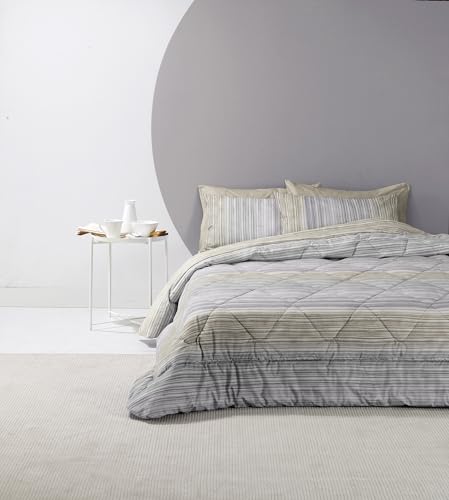 Zucchi Bettwäsche aus reiner Baumwolle, Art. Fine Line mit Doppel-Kissenbezug, Bettlaken 160 x 280 cm, Spannbettlaken 90 x 200 cm + 2 Kissenbezüge Farbe 41 Beige