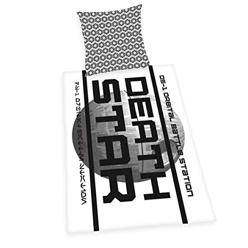 Herding STAR WARS Bettwäsche-Set, Kopfkissenbezug 80x80cm, Bettbezug 135x200cm, 100% Baumwolle, Renforcé, mit leichtläufigem Reißverschluss