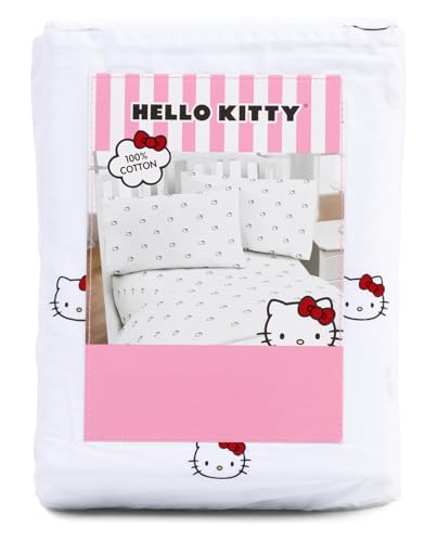 Jay Franco & Sons, Inc. Hello Kitty Bows Baumwoll Bettwäsche Set (Queen)