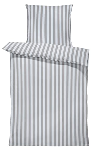 one-home Jersey Bettwäsche kuschelig Weiche Baumwolle Bettbezüge mit Reißverschluss, Größe:135x200 cm, Farbe:Gestreift grau one-home Jersey Bettwäsche kuschelig Weiche Baumwolle Bettbezüge mit Reißverschluss, Größe:135x200 cm, Farbe:Gestreift grau