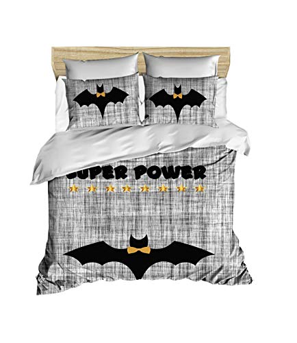 OZINCI Bettwäsche-Set, Superhelden-Design, 3D-Bedruckt, 100% Baumwolle, Batman-Motiv Full/Queen Size Multi OZINCI Bettwäsche-Set, Superhelden-Design, 3D-Bedruckt, 100% Baumwolle, Batman-Motiv Full/Queen Size Multi