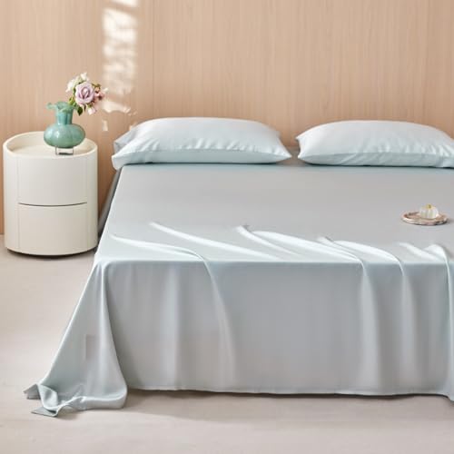 JIANINGHOME Satin Bettwäsche,200x230cm,Hel lblau,Satin-Bettlaken, luxuriös und seidig mit natürlichem Glanz, seidig