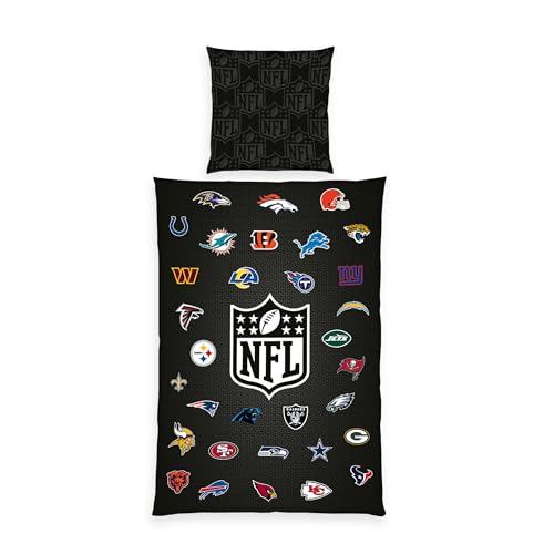Herding Bettwäsche NFL Teams, Kopfkissenbezug ca. 80 x 80 cm, Bettbezug ca. 135 x 200 cm, Mit Markenreißverschluss, 100% Baumwolle/Renforcé Herding Bettwäsche NFL Teams, Kopfkissenbezug ca. 80 x 80 cm, Bettbezug ca. 135 x 200 cm, Mit Markenreißverschluss, 100% Baumwolle/Renforcé