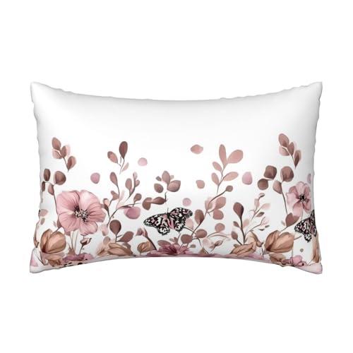 Satin-Kissenbezug, Rose, Schmetterling, seidige Kissenbezüge für Haar und Haut, mit Reißverschluss, Giraffe, Blume, kühlender Kissenbezug für Bettwäsche, Wohnzimmer, Sofa, 50 x 75 cm
