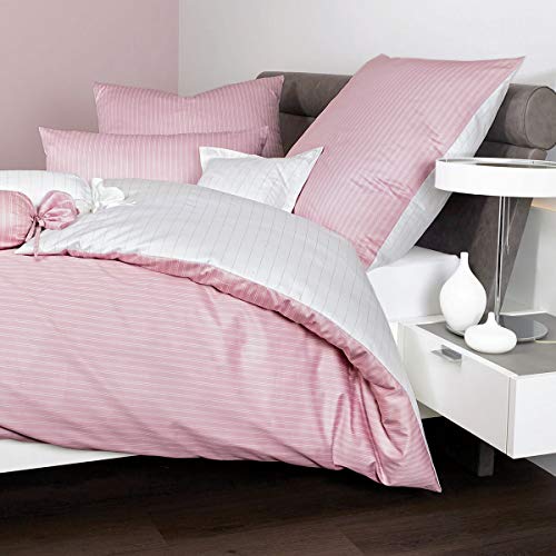Janine Design Mako-Satin Bettwäsche modern Classic kreiderose Nackenrollenbezug 15x40 cm Nadelstreifen