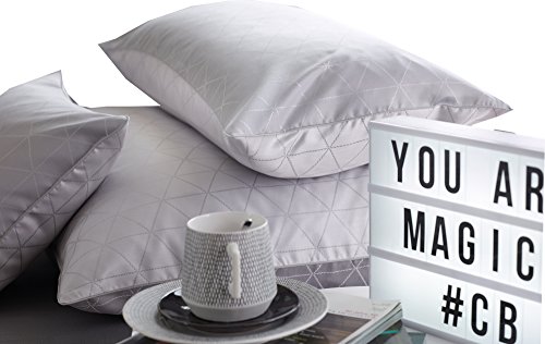 Curt Bauer Mako-Brokat-Damast Wendebettwäsche JOVE perlgrau Kissenbezug einzeln 80x80 cm