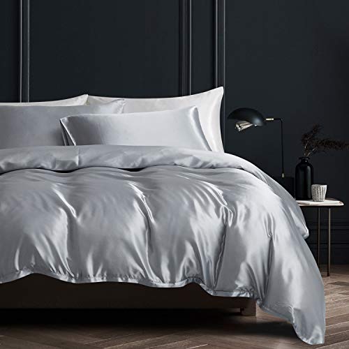 Boqingzhu Satin Bettwäsche 200x200cm Glatt Glänzend Glanzsatin Bettwäsche Set mit Reißverschluss 2 Kissenbezüge 80x80cm Boqingzhu Satin Bettwäsche 200x200cm Glatt Glänzend Glanzsatin Bettwäsche Set mit Reißverschluss 2 Kissenbezüge 80x80cm