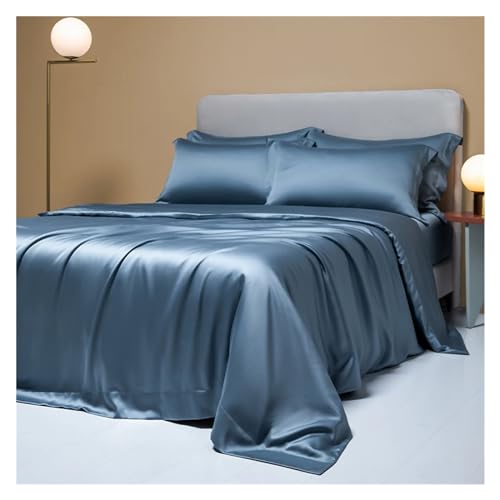 AYCDL Bettwäsche-Set, Weiße Ägyptische Baumwolle, Einfarbiges Bettbezug-Set, Flaches Bettlaken, Kissenbezüge, Einzel-, Doppel- Und Kingsize-Bettwäsche, Heim,D-Queen Size 4pcs