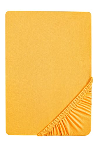 Biberna 77155/530/040 Jersey-Stretch Spannbetttuch / 90 x 190 cm - 100 x 200 cm / Farbe: gelb