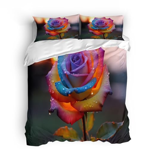 bettwäsche einfarbig 200x200cm Farbige Rosen bettwäsche Teenager mädchen Weiche Daunen Steppdecke für Schlafzimmer Hotel Gästezimmer Studentenwohnheim Atmungsaktive Polyester