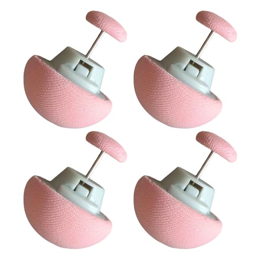 Blattclips 4pcs Unsichtbare Nicht -Schlupf -Quilt Clips ABS Pilz Runde Geformte Bettwäsche Befestigungsstift Pin Tröterknopfhalter für Dünne Dicke Quilts Deckenblatt Geeignet (PINK)