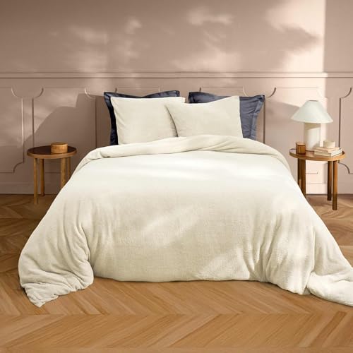 Douceur d'Intérieur, Bettwäsche, 3-teilig (240 x 220 cm) Helena, Natur, Frottee, einfarbig