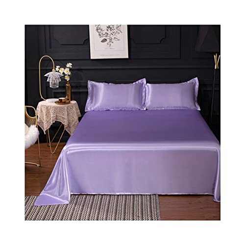 Doppelbett-Bettwäsche, luxuriös, Eisseide, in Pink, Gelb, Blau, Lila, 180 x 230 cm, Satin, aus glänzendem, weichem und glattem Material, Kingsize-Bettwäsche für ultimativen Komfort und Stil