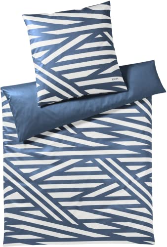 Joop! Mako-Satin-Bettwäsche-Ga rnitur 4102 Cross Farbe Aqua Größe 135x200cm+80x80