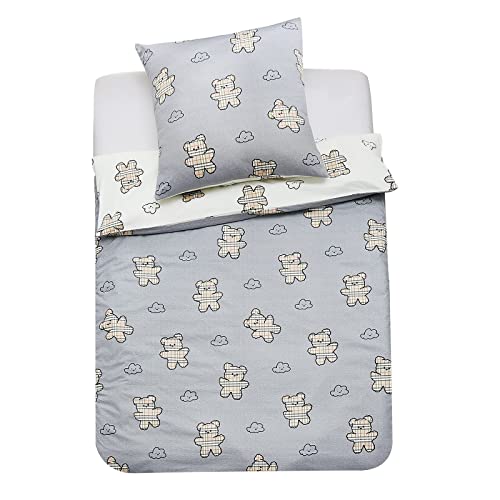 YEPINS Kinderbettwäsche 135x200 Bettwäsche 100% Baumwolle Wendebettwäsche 2teilig Kinder Bettwäsche + Kissenbezug 80x80 cm Mädchen Jungen ?Bärchen 02?