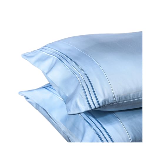 Seidenkissenbezug Stickerei-Schlafkissenbez ug, ägyptische Baumwolle, 600 TC, Gute Qualität, Heimkissenbezug, mehrere Farben erhältlich für Frauen Männer(Tianzhenlan)