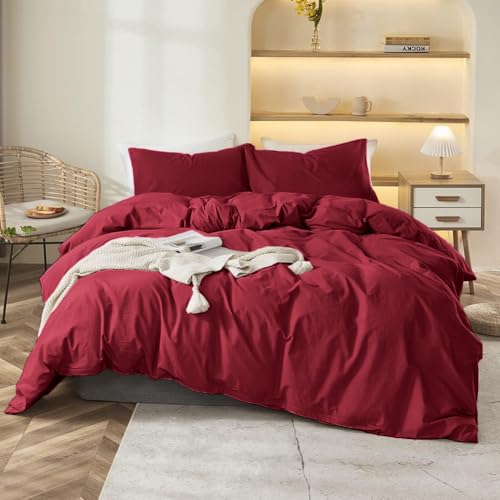 Covebett Bettwäsche 135x200 Rot Weinrot Uni Einfarbig Renforce Microfaser Bettbezug 2 Teilig Burgunderrot Unifarben Weich Bügelfrei Einzelbett Deckenbezug Reißverschluss und Kissenbezug 80x80 cm Covebett Bettwäsche 135x200 Rot Weinrot Uni Einfarbig Renforce Microfaser Bettbezug 2 Teilig Burgunderrot Unifarben Weich Bügelfrei Einzelbett Deckenbezug Reißverschluss und Kissenbezug 80x80 cm