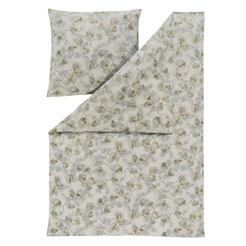 ESTELLA Feinflanell Bettwäsche Molveno khaki 1 Bettbezug 135 x 200 cm + 1 Kissenbezug 80 x 80 cm
