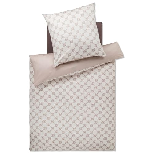 Joop! Mako-Satin-Bettwäsche Cornflower Double Farbe Light Cream Größe 240x220+2x80x80