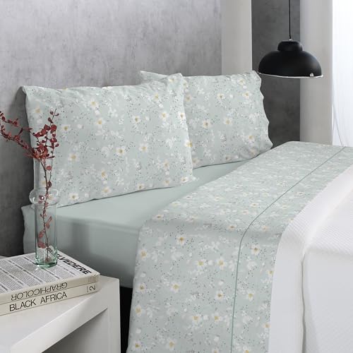 Nelay Reig Martí Bettwäsche-Set, weiches Druckdesign, angenehme Haptik, für Betten mit 90/105/135/150/160/180/20 0 cm, Höhe 30 cm, Polyester/Baumwolle (C04, Bett 150 cm (2 cm))