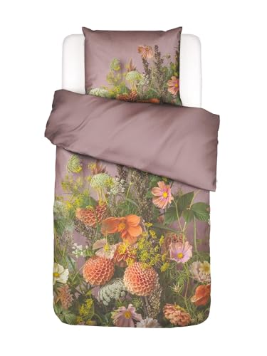 ESSENZA Bettwäsche Phaea Woodrose, 135x200 + 1x 80x80 cm - 100% Bio-Baumwollsatin 215TC - Blumen