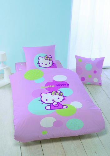 CTI Hello Kitty Balloon Rosa Bettwäsche Bettbezug 140 x 200 + Kissenbezug 63 x 63
