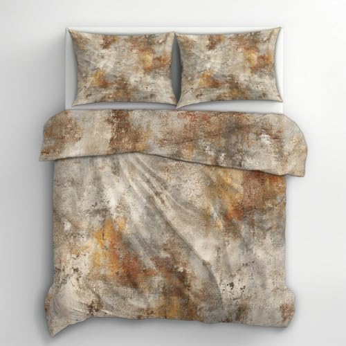 Bettwäsche 135x200 Abstraktes Muster Bettbezug 135 x 200 2 Teilig Landhausstil Bettwäsche-Sets 3D Muster Weiche Mikrofaser Bettbezüge mit 1 Kissenbezug 80x80 cm D2562