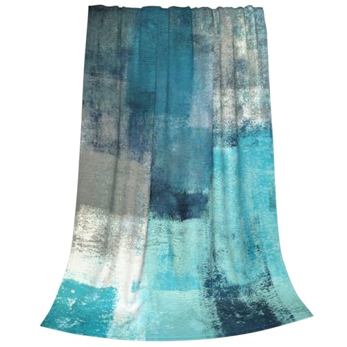 Newhomestyle Überwurfdecke, weiche, warme Flanelldecken, leichte, gemütliche Fleecedecke, Ganzjahres-Bettwäsche für Bett, Couch, Schlafzimmer, Sofa, 100 x 125 cm, Türkis