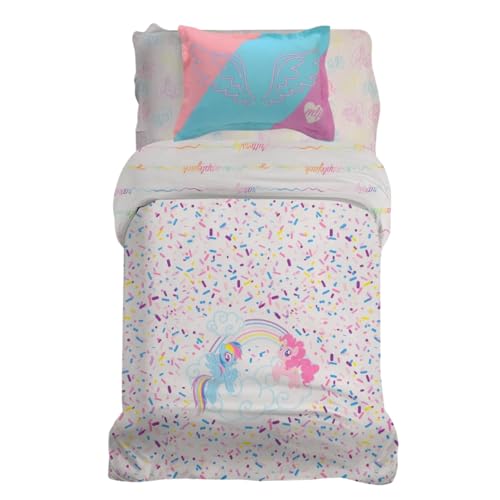 Franco My Little Pony Kinder-Bettwäsche, superweich, Premium-Bio-Baumwolle, Bettbezug mit Kissenbezug, 2-teilig, Doppelbettgröße, offizielles Lizenzprodukt