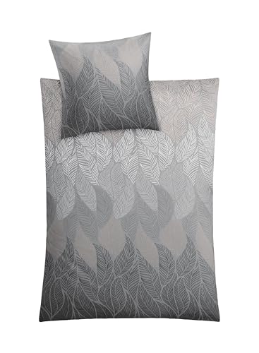Kleine Wolke Bettwäsche Jamiro Mako-Satin grau Größe 1x 155x220 cm + 1x 80x80 cm