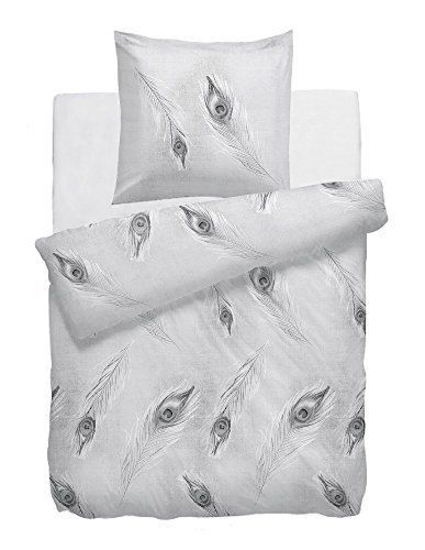 NHL HNL Living Refined Satin Denzel Mako-Satin-Bettwäsche Grau 135x200 + 80x80