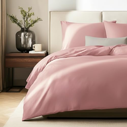 SALAD HOUSE Mako-Satin Bettwäsche Set 200x200 I 100% Ägyptische Baumwolle 400 TC I Luxuriös, Kühlend, Seidig Glatt, Gekämmt I Oeko-TEX Standard 100, Anti-Pilling, Langlebig