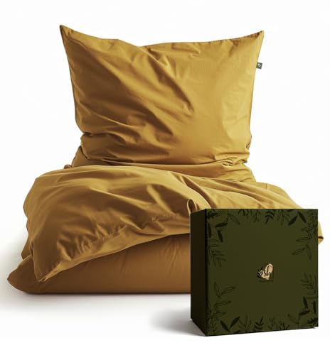 SALAD HOUSE Mako-Satin Bettwäsche Set 135x200 I 100% Ägyptische Baumwolle 400 TC I Luxuriös, Kühlend, Seidig Glatt, Gekämmt, Gelb I Oeko-TEX Standard 100, Anti-Pilling, Langlebig SALAD HOUSE Mako-Satin Bettwäsche Set 135x200 I 100% Ägyptische Baumwolle 400 TC I Luxuriös, Kühlend, Seidig Glatt, Gekämmt, Gelb I Oeko-TEX Standard 100, Anti-Pilling, Langlebig