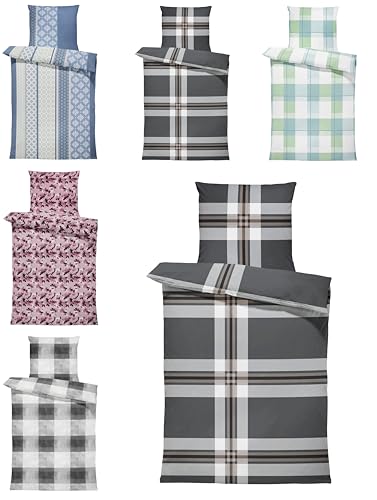 one-home Biber Bettwäsche Winter Flauschig kuschelig Warme Weiche Baumwolle (Gestreift grau braun, 155x220 cm) one-home Biber Bettwäsche Winter Flauschig kuschelig Warme Weiche Baumwolle (Gestreift grau braun, 155x220 cm)