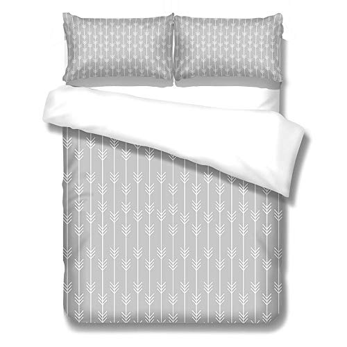 GYKLY Bettwäsche Set 3D Polyester Cremefarbener Pfeil Bettwäsche Set Atmungsaktiv Flauschige?,220X240cm(87X 94inch)